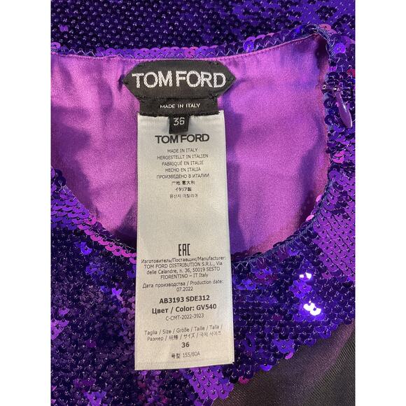 Tom Ford Sequined Purple Cut-Out Gown - Size XS - Picture 6 of 6